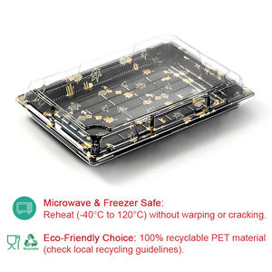 Récipient de nourriture à emporter Plateaux à sushi avec couvercles Boîte d'emballage à emporter de sushi en plastique jetable - Product Image 2