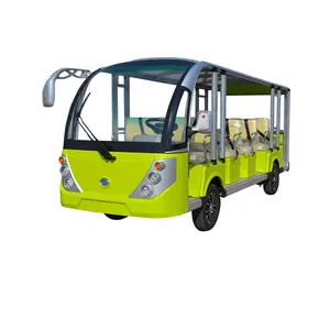 Ônibus elétrico de proteção ambiental verde especial, carro elétrico de 11 lugares, alimentado por bateria, ônibus de transporte do aeroporto