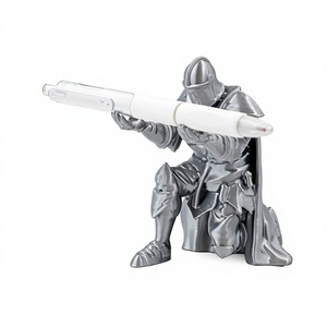 Porte-stylo Chevalier Médiéval Imprimé en 3D 2026, Statue de Guerrier Noir et Argent, Organisateur de Bureau Créatif, Décoration de Bureau, Cadeau de Papeterie - Product Image 6