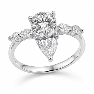 Anello con Zircone a Goccia a Forma di Pera per Donne, Gioiello da Dito alla Moda e Trendy - Product Image 1
