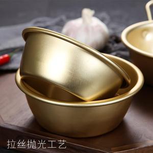Gold Aluminum Bowl With Handle Condiment Bowl For Home Kitchen Use Solid Color Pulling And Polishing Process - Product Image 1