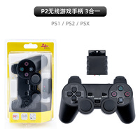 Manette de jeu sans fil PS2 2.4G 3-en-1/6-en-1 avec vibration, compatible avec PS2, PC et Android, modèle P2