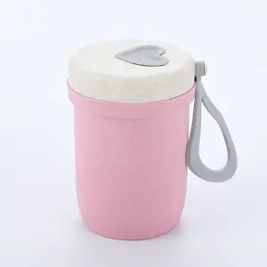 DS2924 BPA-freier auslaufschutz Mittagsbehälter mikrowellenschachtel für Kinder Erwachsene Weizenstroh Bento-Schachtel mit Utensilien