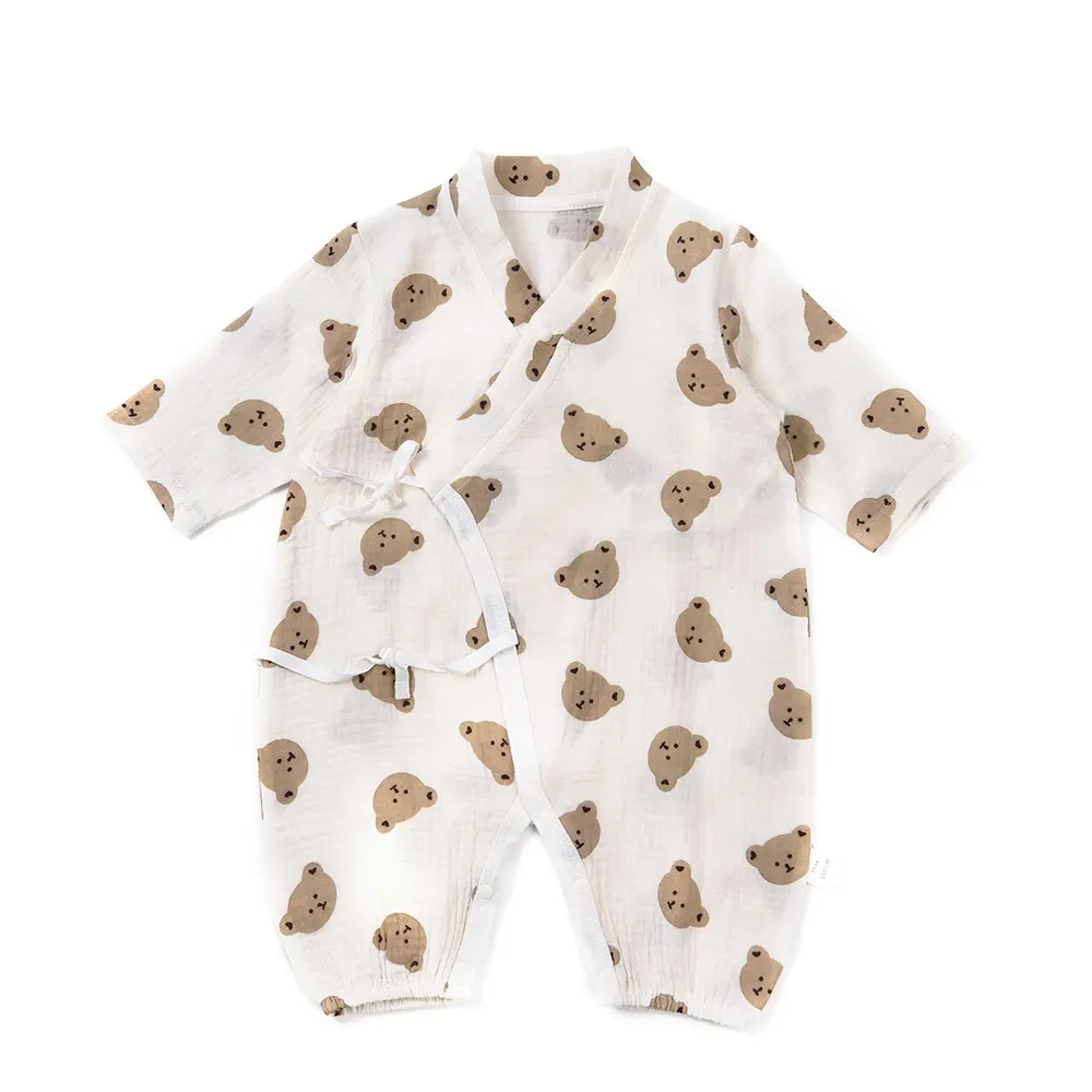 Atacado roupas de bebê macacão bolha, manga comprida, macio e confortável, impressão, macacão de bebê