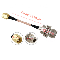 Connecteur femelle type N pour montage sur panneau de cloison arrière vers connecteur mâle SMA pour câble d'extension coaxial RG316 RG316U Rf