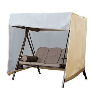 Waterproof and Dustproof 210D Oxford Cloth <b>Garden</b> <b>Swing</b> <b>Cover</b> Color-Blocked Beige and Brown Furniture <b>Covers</b> Product Category - Product Image 2