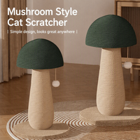 Griffoir pour chat durable avec colonne en sisal intégrée, design vertical en forme de champignon, ne perd pas ses fibres