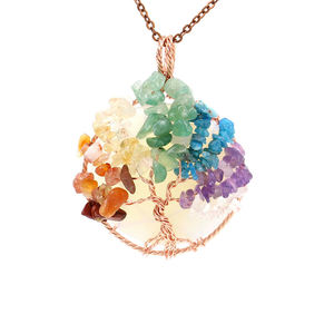 Mode 7 Couleur Chakra Charme Améthyste Pierre Arbre <span class=keywords><strong>De</strong></span> Vie Pendentif - Product Image 6