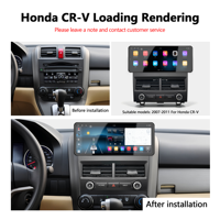 Autoradio Android 12,3 pouces pour Honda CR-V 2007-2011, écran tactile, autoradio GPS, lecteur de navigation avec cadre de fixation