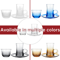 Ensemble de 12 tasses à thé et à café en verre d'inspiration marocaine Design ethnique soufflé à la main pour la vente en gros