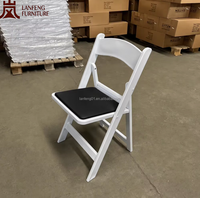 Chaise pliante en résine avec coussin d'assise interchangeable, coussin blanc, noir, rouge en option, chaise de location pour mariage, banquet, événement