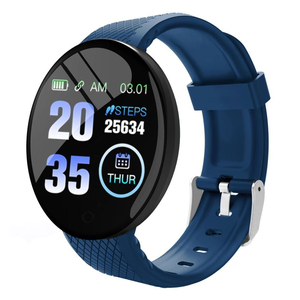 Reloj D18 스마트 팔찌 라운드 스크린 TPU 스트랩 사진 수면 모니터링 만보계 ip65 스포츠 몬트리 지능형 스마트 시계