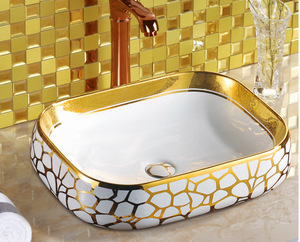 <span class=keywords><strong>Lavabo</strong></span> de luxe en céramique, carré, pour hôtel, famille, comptoir, à la mode, blanc Simple, évier, pour salle de bains, Art - Product Image 4