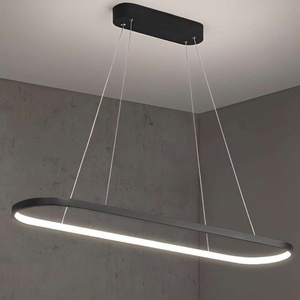Lámpara de Isla de Cocina Negra Minimalista Nórdica, Lámpara Colgante Elíptica Geométrica Moderna para Oficina, Hotel, Restaurante - Product Image 1