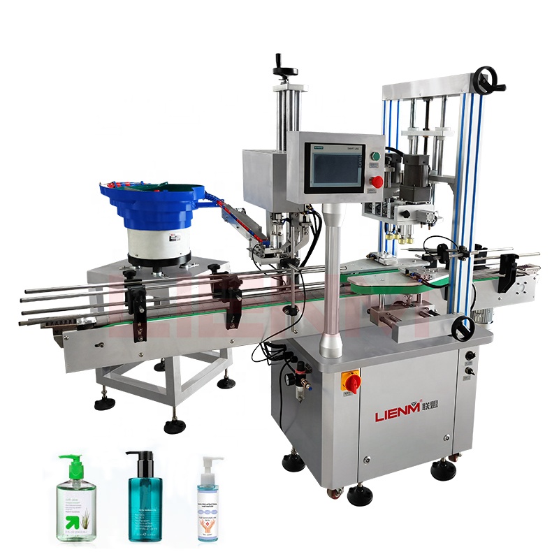 Maatwerk Automatische Fles Ropp Flesje Vulling En Capping Machine Kleine Fles Plastic Capping Machine