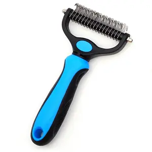 Hot Selling Pet Double-sided Comb Brush for Dog Pet Hair Removal Brush Needle Comb Grooming Tool Cat Self Groomer Pet Dog