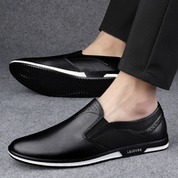 Zapatos deportivos de cuero informales de negocios sin cordones para hombre de otoño/primavera/invierno transpirables ligeros antideslizantes