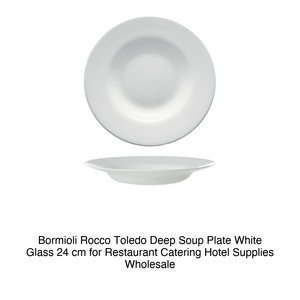 Plato Hondo para Sopa Bormioli Rocco Toledo, Cristal Blanco, 24 cm, para Restaurante, Catering, Hotel, Venta al por Mayor - Product Image 2