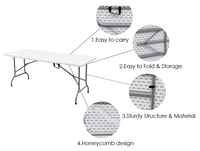 Table pliante en plastique pour événements extérieurs, banquets, camping, facile à ranger et à transporter : tables en plastique HDPE pour les déplacements