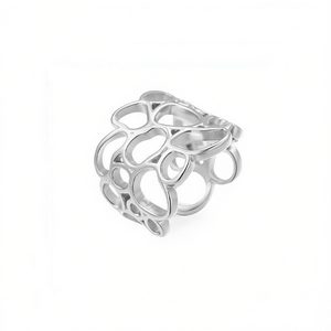 Amy Amy Fashion <b>Ring</b> A3423 Stainless Steel 925 Silver Plated Geometric <b>Cocktail</b> <b>Ring</b> For Women Party Daily Wear - Product Image 3