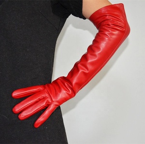 Vente en gros de longs <span class=keywords><strong>gants</strong></span> en <span class=keywords><strong>cuir</strong></span> de mouton véritable pour femmes de taille personnalisée Design à la mode pour le cyclisme Utilisation décontractée Écran <span class=keywords><strong>tactile</strong></span> - Product Image 4