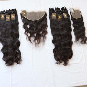 Extensiones de cabello humano vietnamita con trama de templo indio crudo 13x6 HD para cierre Frontal de encaje rizado ondulado suelto onda profunda - Product Image 2