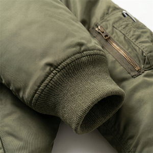 Chaqueta Bomber TOPSHOW Personalizada con Cierre, de Algodón y Nailon, Estilo Vintage, con Forro de Piel Sintética, para Aviador, Piloto, Invierno, para Hombre - Product Image 4