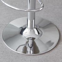 Tabouret de bar moderne de luxe en cuir avec base en acier inoxydable, pivotant, dossier haut, pour villa, bar, îlot de cuisine