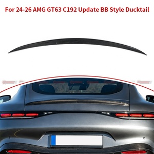 Aileron de coffre en fibre de carbone sèche pré-imprégnée véritable pour Mercedes AMG GT63 C192, style BB, aileron arrière de course aérodynamique, vente en gros - Product Image 4