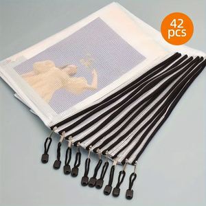 Bolsa de malla transparente con cremallera, bolsa de plástico para archivos, bolsa de archivos reutilizable, bolsa de almacenamiento doméstica de gran capacidad, carpeta de PVC - Product Image 2