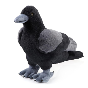 ODM OEM <span class=keywords><strong>Peluche</strong></span> Corbeau Noir Réaliste, Jouet en <span class=keywords><strong>Peluche</strong></span> pour Animaux de Compagnie, Cadeaux de Fête, Décoration d'Intérieur, Jouets en <span class=keywords><strong>Peluche</strong></span> Corbeau Debout pour Enfants - Product Image 1