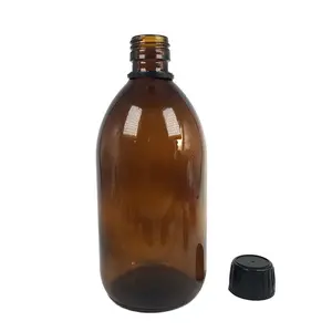 Garrafa de xarope para casal 300ml, garrafa de vidro âmbar 500ml/1000ml/16oz, frasco de âmbar para farmácia