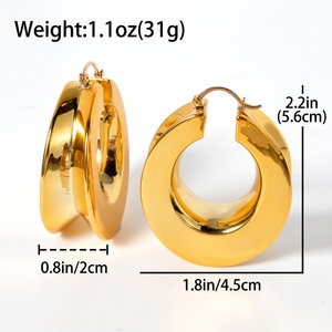 Aros Clásicos de Moda en Aleación de Cobre Chapados en Oro de 18K para Mujer - Product Image 6