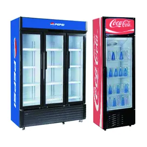 Cola Display Chiller Multilayer Upright Freezer Supermarket Glass Door Cola Refrigerator