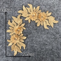 Patches Broderie 3d Fleur Dentelle Applique Avec Pierres et Perles LT2428A