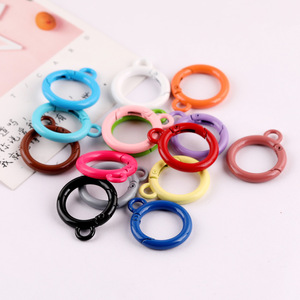 Anillo de resorte colorido de aleación para bolsos, accesorio de joyería DIY, chapado en metal, colores aleatorios - Product Image 3