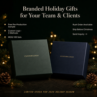 Coffret cadeau d'entreprise personnalisé pour Noël avec écharpe en tartan, sous-verres en cuir PU, ornement métallique, carte de vœux pour les employés et les clients