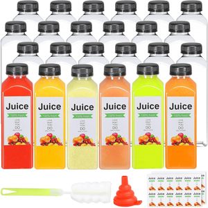ขวดพลาสติกใสสำหรับบรรจุน้ำผลไม้ เกรดอาหาร ปลอดสาร BPA ขนาด 60 มล. 100 มล. 250 มล. 350 มล. 500 มล. 750 มล. 1000 มล. พร้อมฝาปิดป้องกันการงัดแงะ - Product Image 1