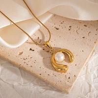 Collier à breloques en acier inoxydable de luxe plaqué or 18 carats tendance français Filles Pendentifs géométriques imperméables et résistants aux couleurs vives