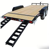 Remorque utilitaire à plateau plat robuste de 16 à 20 pieds avec pont tandem en acier et rampes à vendre