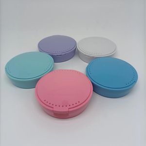 Portable Dental Storage Box With Mirror Orthodontic <b>Retainer</b> <b>Case</b> Invisalign Braces Holder Sky Blue Plastic - Product Image 3