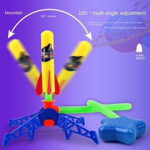 Lanzador de juguete para niños de exterior con cohete disparador y base de suelo iluminada, hecho de plástico - Product Image 2