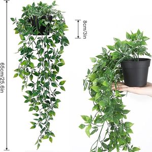 Plantas colgantes artificiales <span class=keywords><strong>GM</strong></span> Plantas <span class=keywords><strong>falsas</strong></span> con macetas para la decoración del jardín de la pared del dormitorio de la casa - Product Image 2