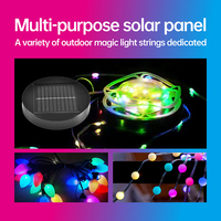 Guirlande lumineuse solaire LED de luxe 33FT, bande LED intelligente pour décoration extérieure et jardin