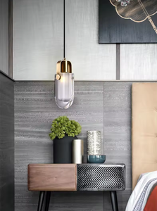 Zeal Lighting Tendering Minimalist <b>Small</b> Bedroom Bedside Pendant <b>Light</b> Gold Crystal Pendant <b>Light</b> - Product Image 5