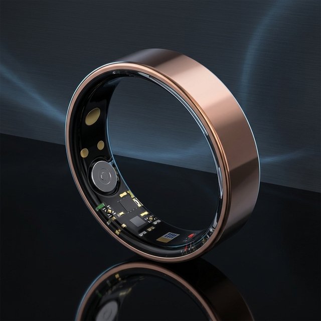 AI-Powered Smart Health Ring Waterproof Touchscreen Wearable Heart Rate Blood Pressure Monitoring Ring