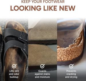 Kit de nettoyage de chaussures FORTIVO 4-en-1 pour <span class=keywords><strong>Birkenstock</strong></span>, cuir de qualité supérieure/suède/<span class=keywords><strong>nubuck</strong></span>/liège, soin sûr, protecteur et scellant - Product Image 4