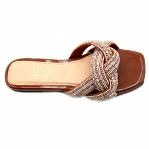 High-quality Fashionable Outdoor Summer New Design Ladies' Slip-on Sandals, Glittering Beachwear Ladies' slippers - Product Image 4