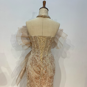 Robe <span class=keywords><strong>de</strong></span> soirée à paillettes <span class=keywords><strong>de</strong></span> luxe couleur or dubaï femmes longues robes <span class=keywords><strong>de</strong></span> soirée sirène Costume <span class=keywords><strong>de</strong></span> scène Lsmz06 - Product Image 5