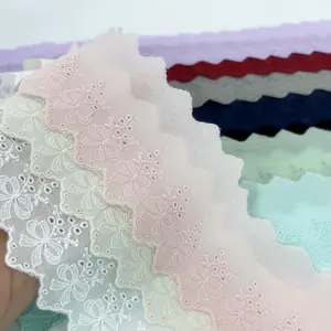 new 7cm swiss lace fabric Clothing accessories Bow lace Lolita Cuff dress kid's clothing Collar Curtain french lace fabric